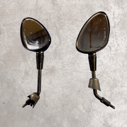 Mezoly spiegelset voor Vespa Sprint glans zwart (kort model)